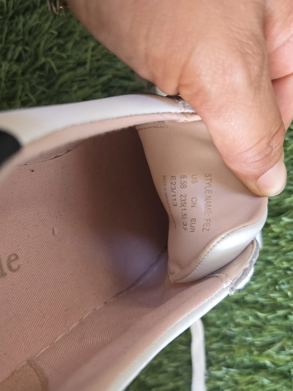 kate spade White Leather Sneakers with Black Heart Accents